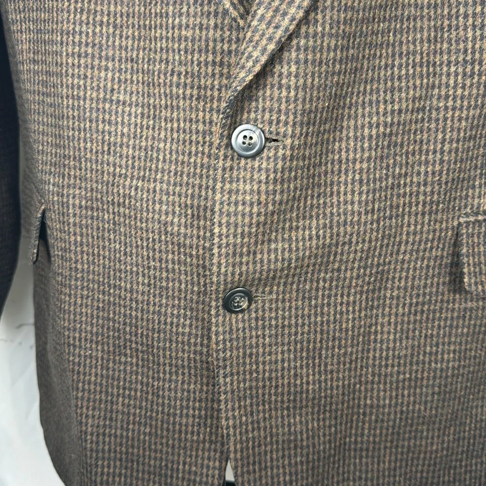 Robert Stock Houndstooth Wool Blazer Sports Coat Single Breasted Lined Sz 48R